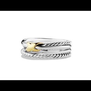 David Yurman X Crossover ring with gold